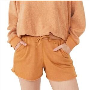 Free People Mustard Comfy Soft Shorts